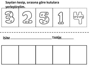 Okul öncesi 1 rakamı makas kesme çalışması