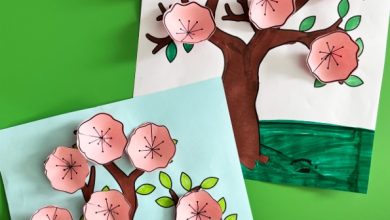 çiçek ağaç sanat etkinliği kalıplı